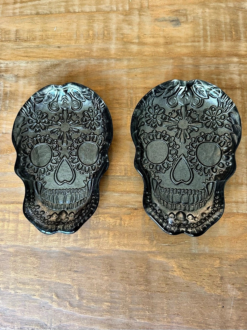 Sugar Skull Trinket Dishes Set of 2 Day of the Dead/Halloween Decor